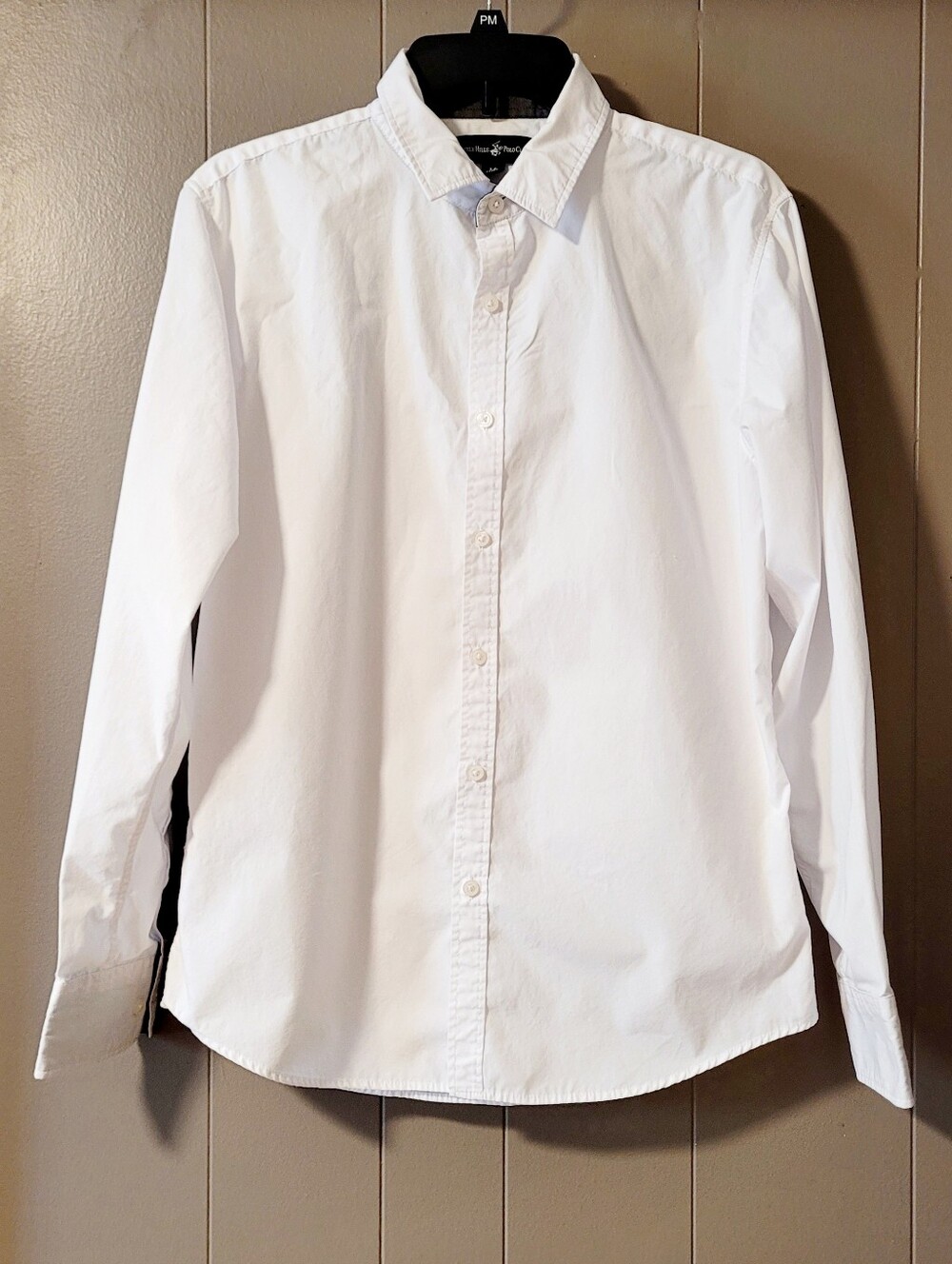 Beverly Hills Polo Club Mens Long Sleeve Button Up Dress Shirt White M Wedding